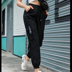 Flap Pocket Buckle Cargo Pants